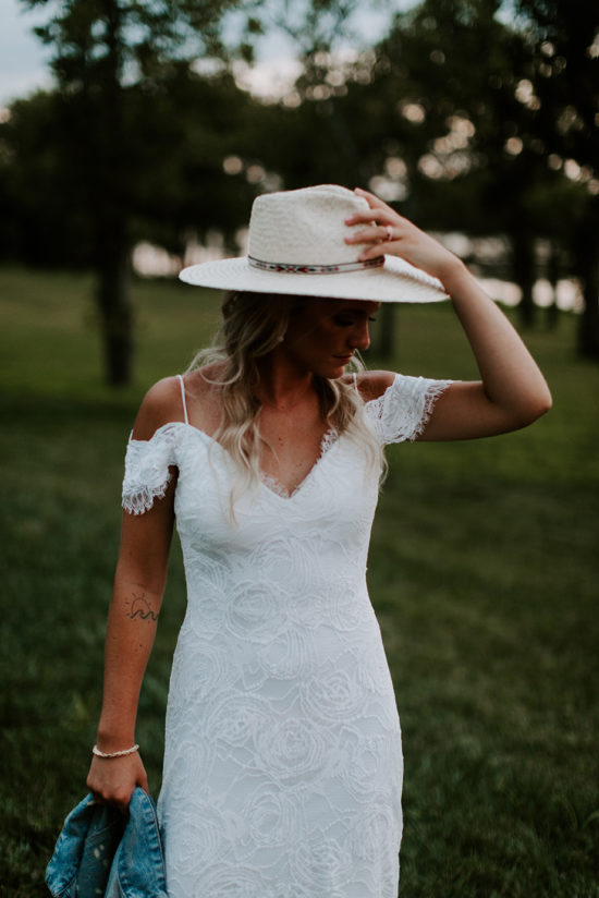 The bride in a hat