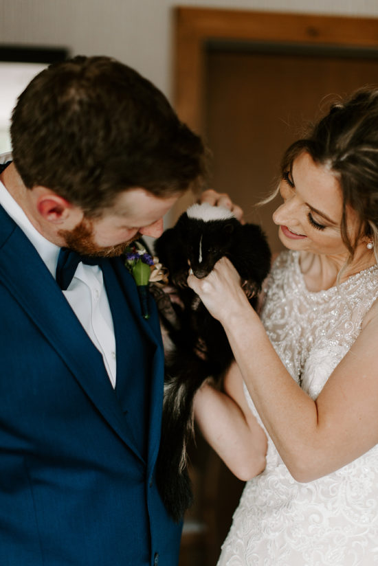A Topeka Zoo wedding has a skunk as a ring bearer