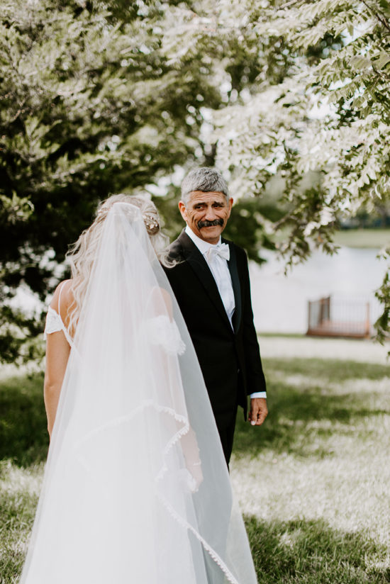 Bride's first look with her father