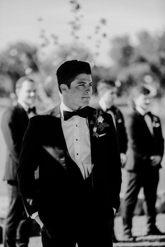 The groom waits for his bride