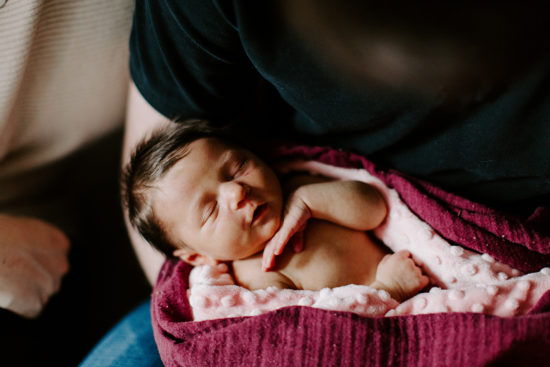 Newborn photography of a sleeping baby