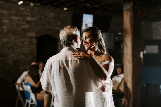 Bride dances with her father for the father/daughter dance