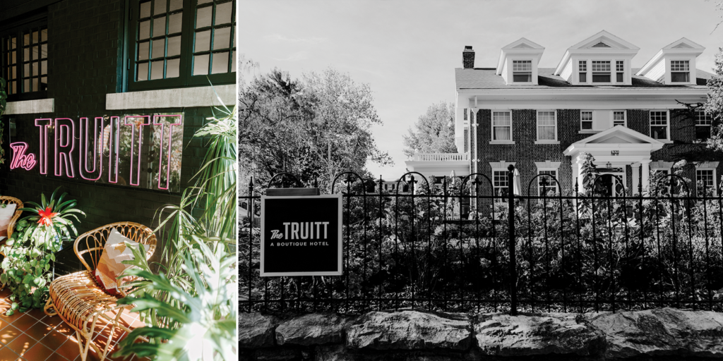 The Truitt Hotel is a boutique hotel located near the Country Club Plaza and the Nelson Atkins Museum. It's a historic colonial mansion with modern decor, and the perfect spot to get ready for an upscale Kansas City wedding.